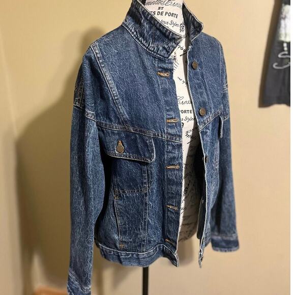 Vintage Sunset Blues Denim Jacket Sz Medium Acid Wash 80s 90s Hipster Button - Picture 3 of 10